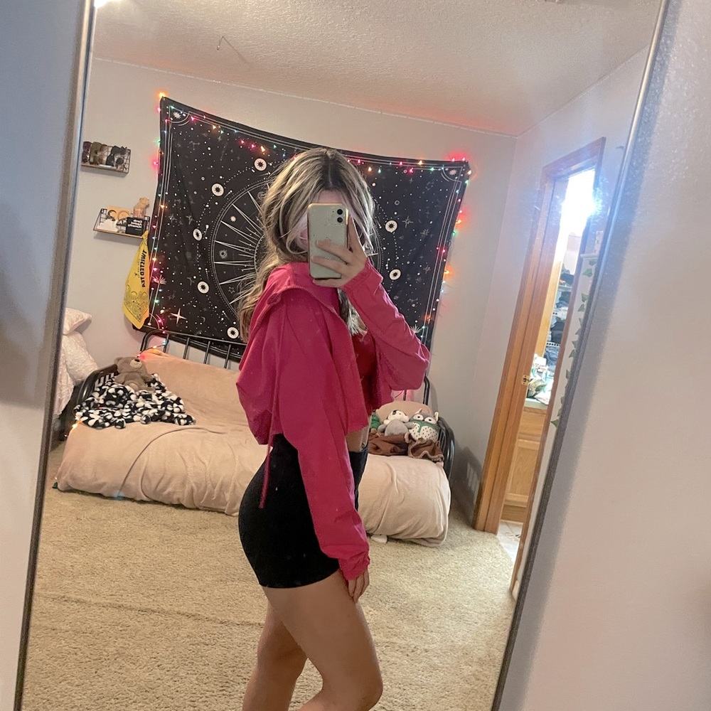 pink crop gilly hicks jacket